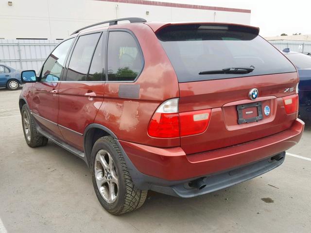 5UXFA53533LV75741 - 2003 BMW X5 3.0I RED photo 3