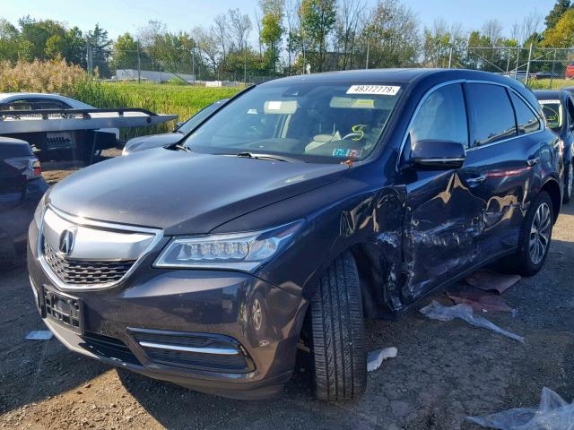 5FRYD4H43GB057762 - 2016 ACURA MDX TECHNO GRAY photo 2