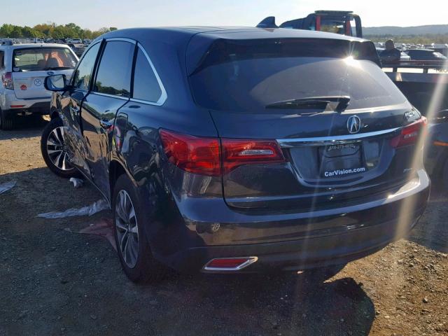 5FRYD4H43GB057762 - 2016 ACURA MDX TECHNO GRAY photo 3