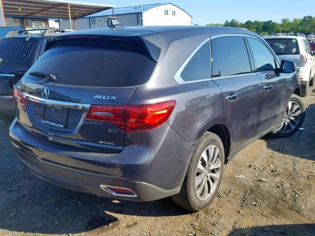 5FRYD4H43GB057762 - 2016 ACURA MDX TECHNO GRAY photo 4