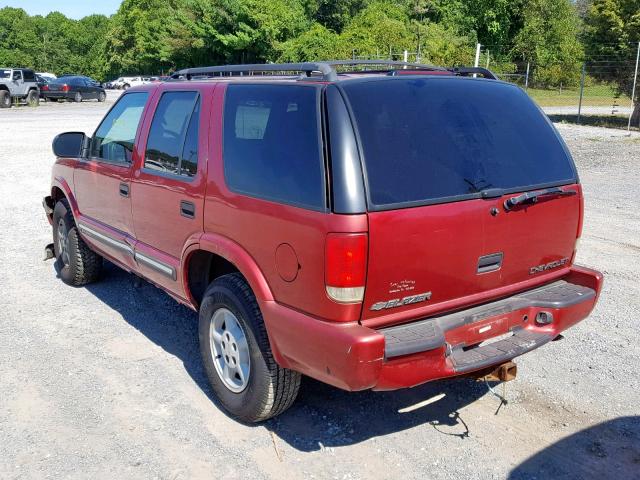 1GNDT13W0Y2357524 - 2000 CHEVROLET BLAZER RED photo 3