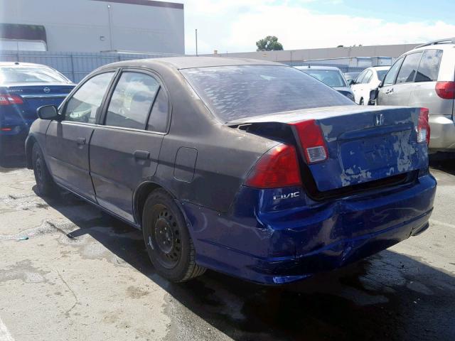 2HGES16334H614681 - 2004 HONDA CIVIC DX V BLUE photo 3