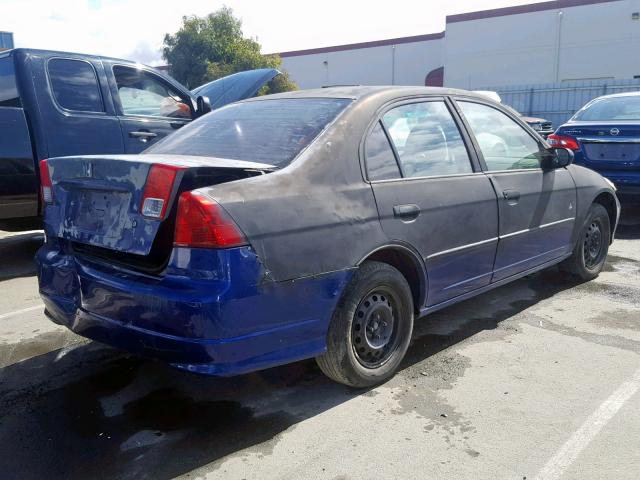 2HGES16334H614681 - 2004 HONDA CIVIC DX V BLUE photo 4