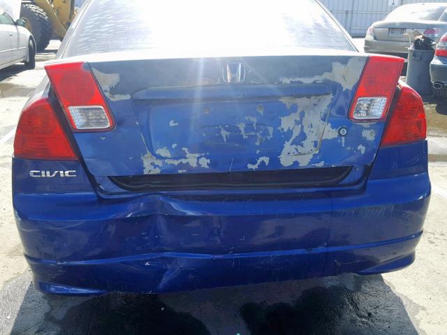 2HGES16334H614681 - 2004 HONDA CIVIC DX V BLUE photo 9