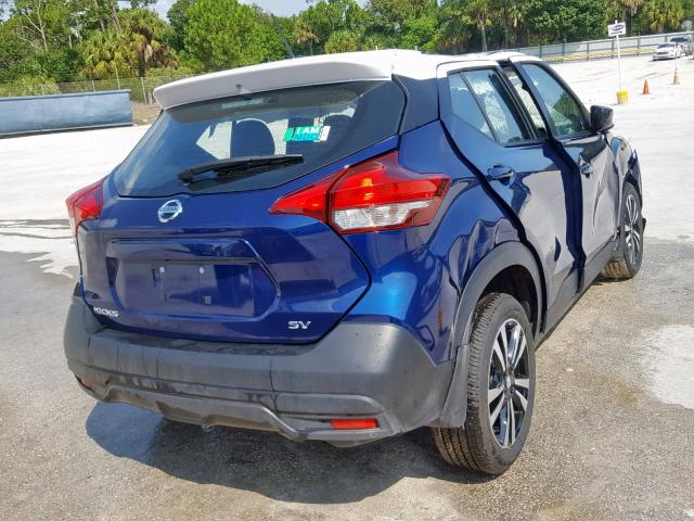 3N1CP5CU0KL533785 - 2019 NISSAN KICKS S BLUE photo 4