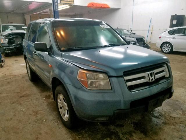 5FNYF18137B016418 - 2007 HONDA PILOT LX TEAL photo 1