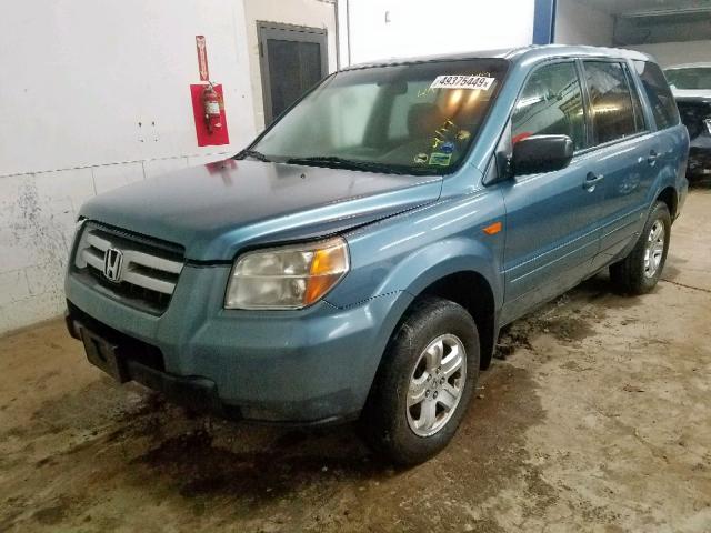 5FNYF18137B016418 - 2007 HONDA PILOT LX TEAL photo 2