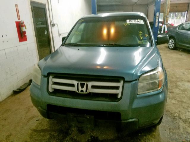 5FNYF18137B016418 - 2007 HONDA PILOT LX TEAL photo 9