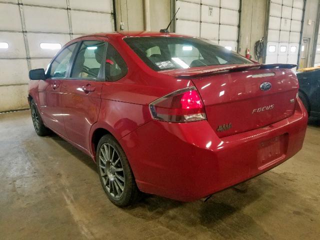 1FAHP3GN9AW156608 - 2010 FORD FOCUS SES RED photo 3