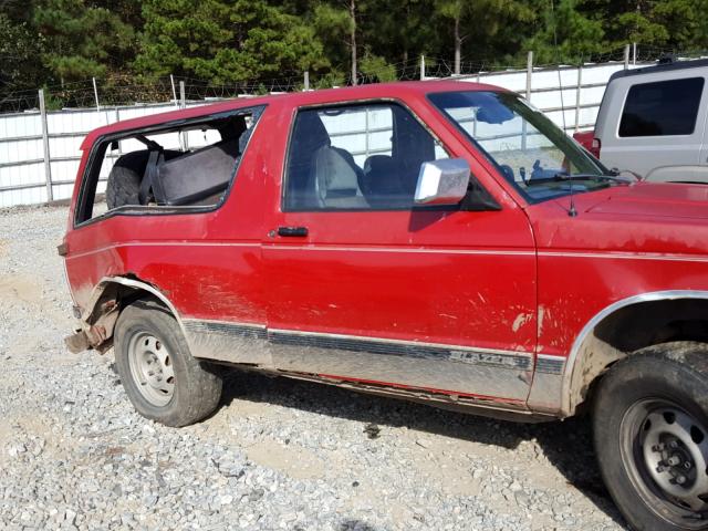 1GNCT18Z0N0119744 - 1992 CHEVROLET BLAZER S10 RED photo 10