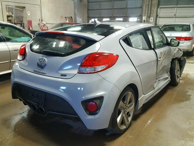 KMHTC6AE5EU197390 - 2014 HYUNDAI VELOSTER T GRAY photo 4