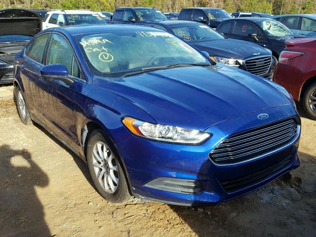 3FA6P0G79FR301485 - 2015 FORD FUSION S BLUE photo 1