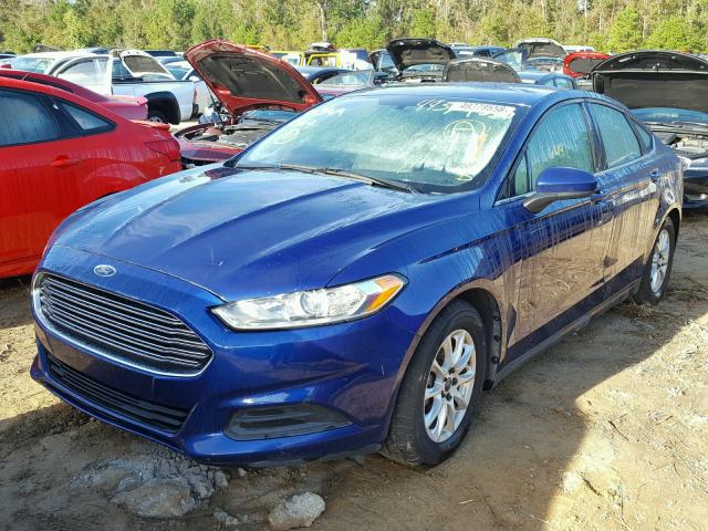 3FA6P0G79FR301485 - 2015 FORD FUSION S BLUE photo 2