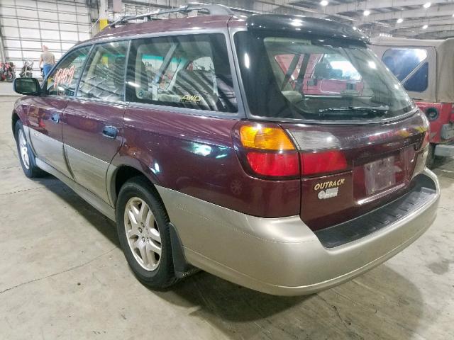 4S3BH675X17653868 - 2001 SUBARU LEGACY OUT MAROON photo 3