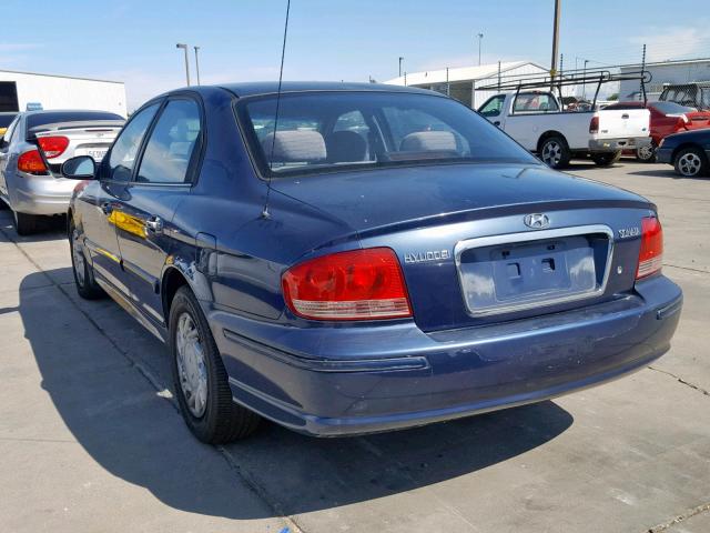 KMHWF25S44A920515 - 2004 HYUNDAI SONATA GL BLUE photo 3