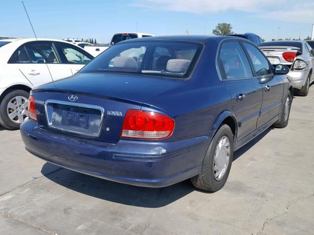 KMHWF25S44A920515 - 2004 HYUNDAI SONATA GL BLUE photo 4