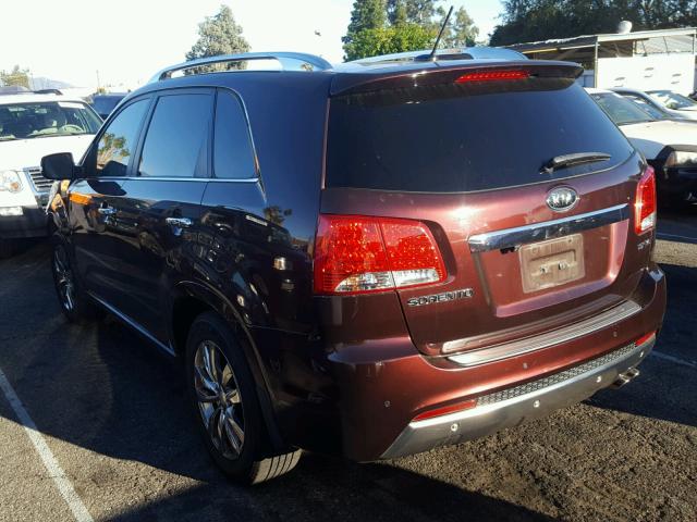 5XYKW4A21DG388175 - 2013 KIA SORENTO SX BURGUNDY photo 3