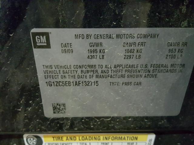 1G1ZC5EB1AF132715 - 2010 CHEVROLET MALIBU 1LT BLUE photo 10