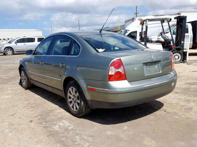 WVWPH63B01P089374 - 2001 VOLKSWAGEN PASSAT GLS GREEN photo 3