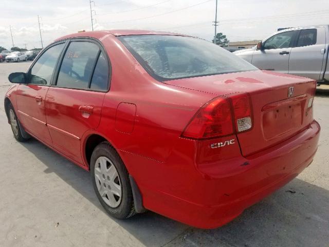 1HGES16355L008691 - 2005 HONDA CIVIC DX V RED photo 3