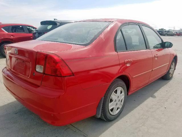 1HGES16355L008691 - 2005 HONDA CIVIC DX V RED photo 4