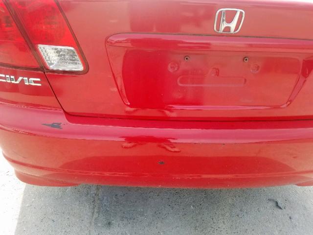 1HGES16355L008691 - 2005 HONDA CIVIC DX V RED photo 9