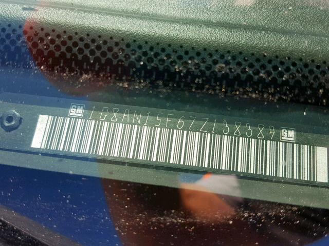 1G8AN15F67Z138389 - 2007 SATURN ION LEVEL BLUE photo 10