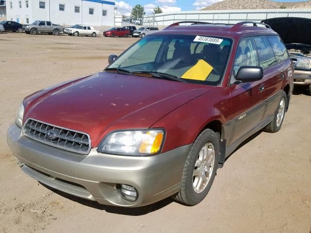 4S3BH675X36603660 - 2003 SUBARU LEGACY OUT RED photo 2