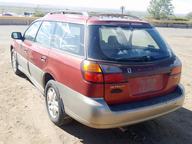 4S3BH675X36603660 - 2003 SUBARU LEGACY OUT RED photo 3