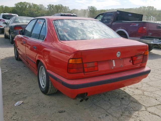 WBAHE6328SGF31672 - 1995 BMW 540 I AUTO RED photo 3