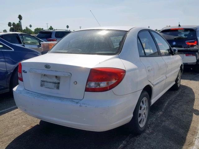 KNADC125756375151 - 2005 KIA RIO WHITE photo 4