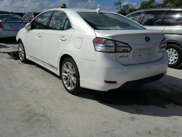 JTHBB1BA5A2010090 - 2010 LEXUS HS 250H WHITE photo 3