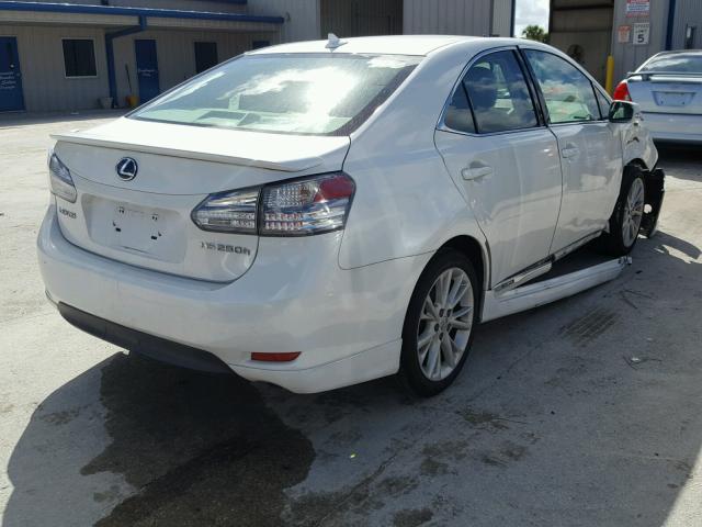 JTHBB1BA5A2010090 - 2010 LEXUS HS 250H WHITE photo 4