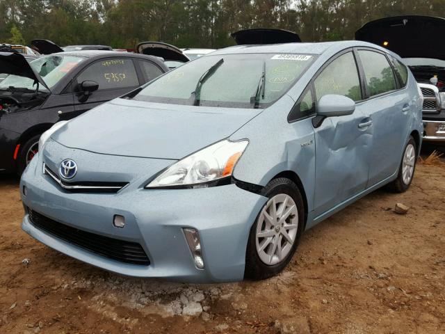 JTDZN3EU2EJ002257 - 2014 TOYOTA PRIUS V BLUE photo 2