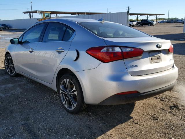 KNAFZ4A86E5092069 - 2014 KIA FORTE EX SILVER photo 3