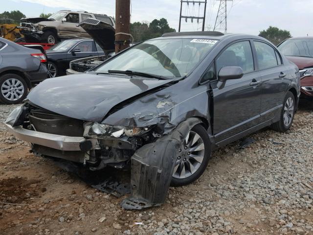 2HGFA16999H503183 - 2009 HONDA CIVIC EXL GRAY photo 2