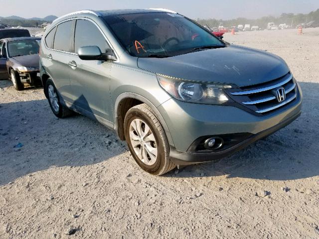 JHLRM3H78CC010294 - 2012 HONDA CR-V EXL GREEN photo 1