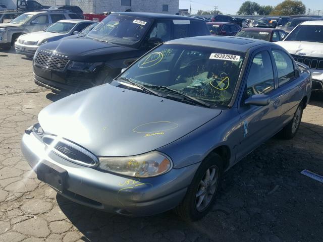 1FAFP66L1YK138663 - 2000 FORD CONTOUR SE BLUE photo 2