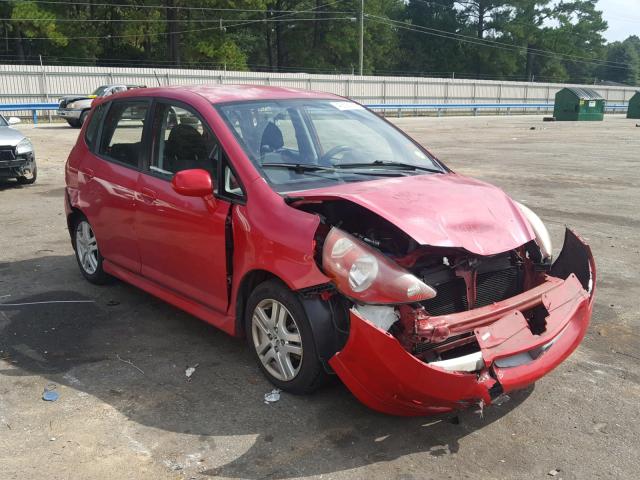 JHMGD38638S004586 - 2008 HONDA FIT SPORT RED photo 1