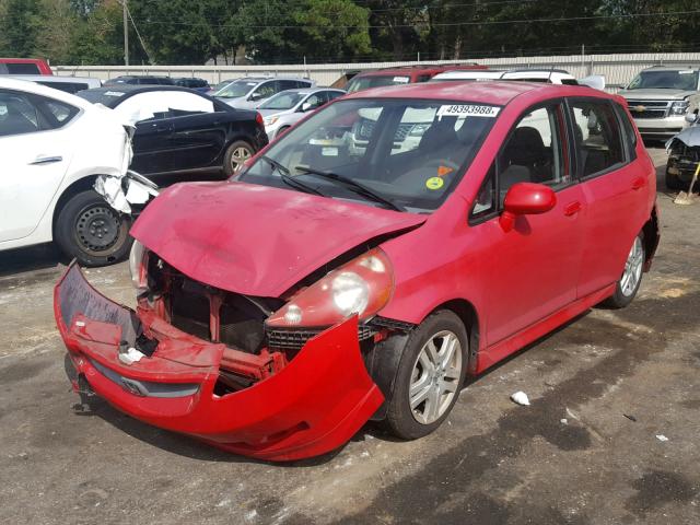 JHMGD38638S004586 - 2008 HONDA FIT SPORT RED photo 2