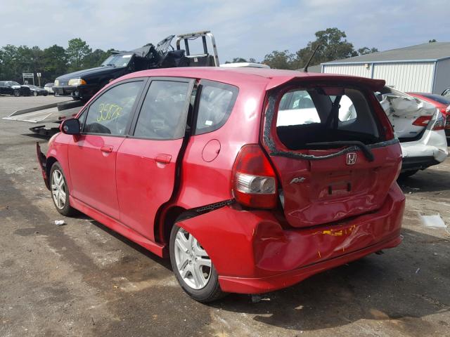 JHMGD38638S004586 - 2008 HONDA FIT SPORT RED photo 3