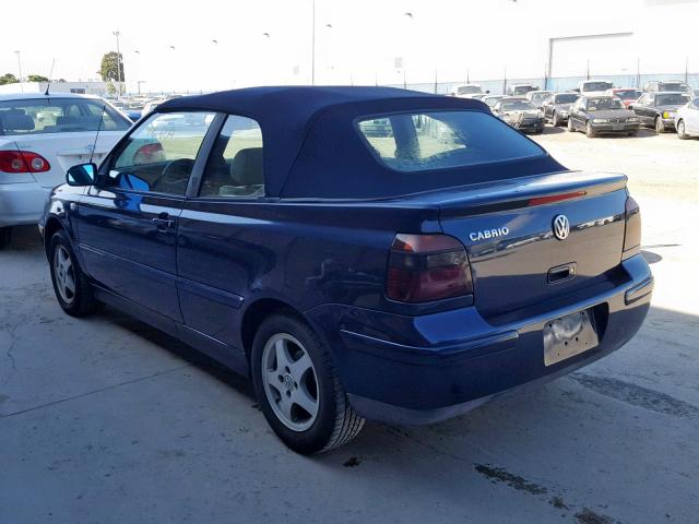 3VWDC21V7YM802470 - 2000 VOLKSWAGEN CABRIO GLS BLUE photo 3