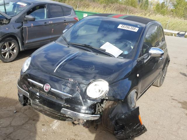 3C3CFFER0CT277782 - 2012 FIAT 500 LOUNGE BLACK photo 2