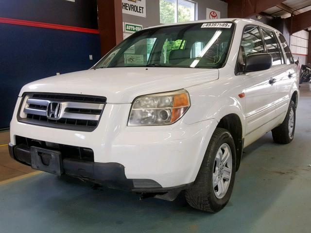 2HKYF18156H554814 - 2006 HONDA PILOT LX WHITE photo 2