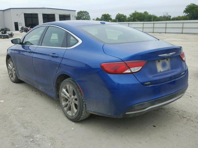 1C3CCCAB0FN705175 - 2015 CHRYSLER 200 LIMITE BLUE photo 3