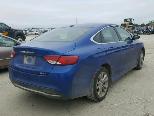 1C3CCCAB0FN705175 - 2015 CHRYSLER 200 LIMITE BLUE photo 4