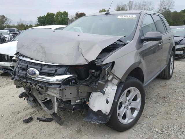 2FMDK4JCXEBA94501 - 2014 FORD EDGE SEL GRAY photo 2