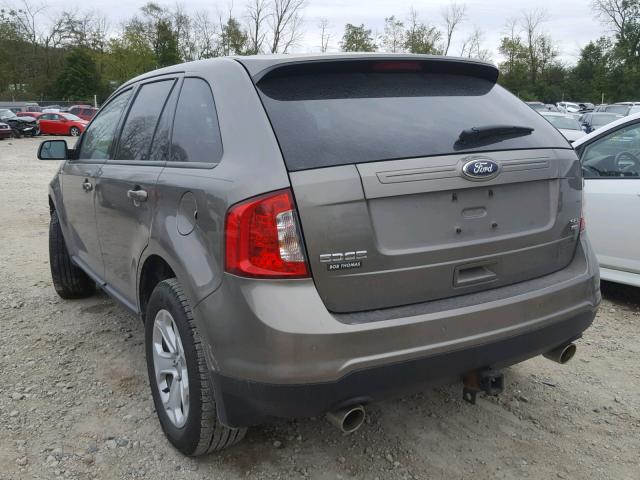 2FMDK4JCXEBA94501 - 2014 FORD EDGE SEL GRAY photo 3