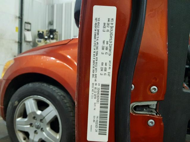 1B3HB48C48D542811 - 2008 DODGE CALIBER SX ORANGE photo 10