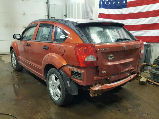 1B3HB48C48D542811 - 2008 DODGE CALIBER SX ORANGE photo 3